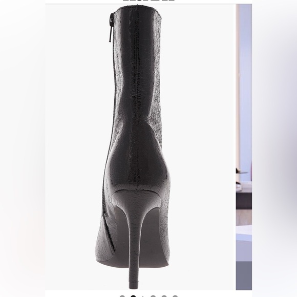 MIA Shiny Black Heeled Boots - Pointed-toe boot - Picture 2 of 7